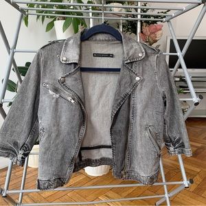 ZARA Denim Cropped Jacket Gray Size M